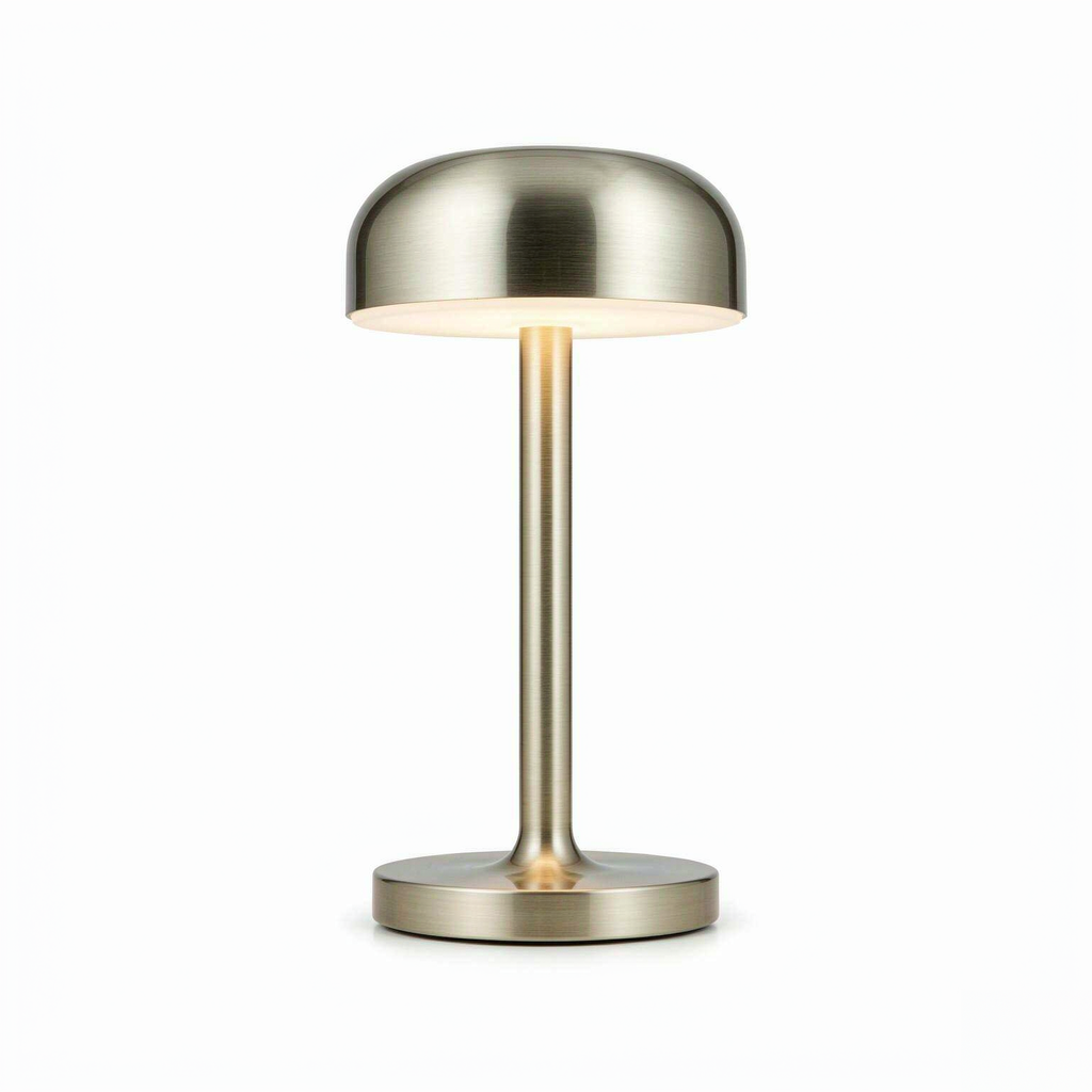 Lumen Portable Table Lamp — Cordless, Brushed Champagne