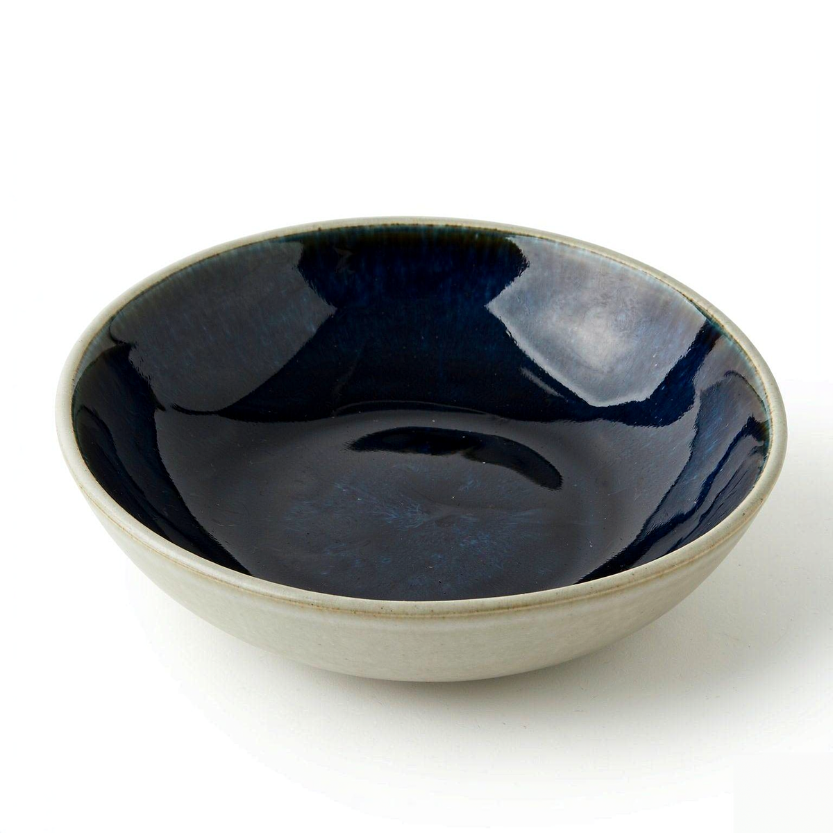 Nara Serving Bowl — Oatmeal & Indigo (24 cm)
