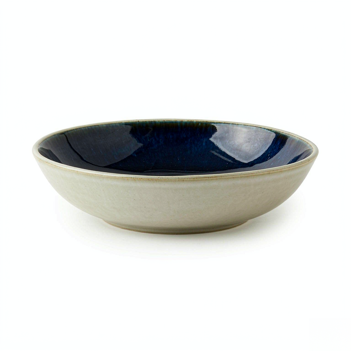 Nara Serving Bowl — Oatmeal & Indigo (24 cm)