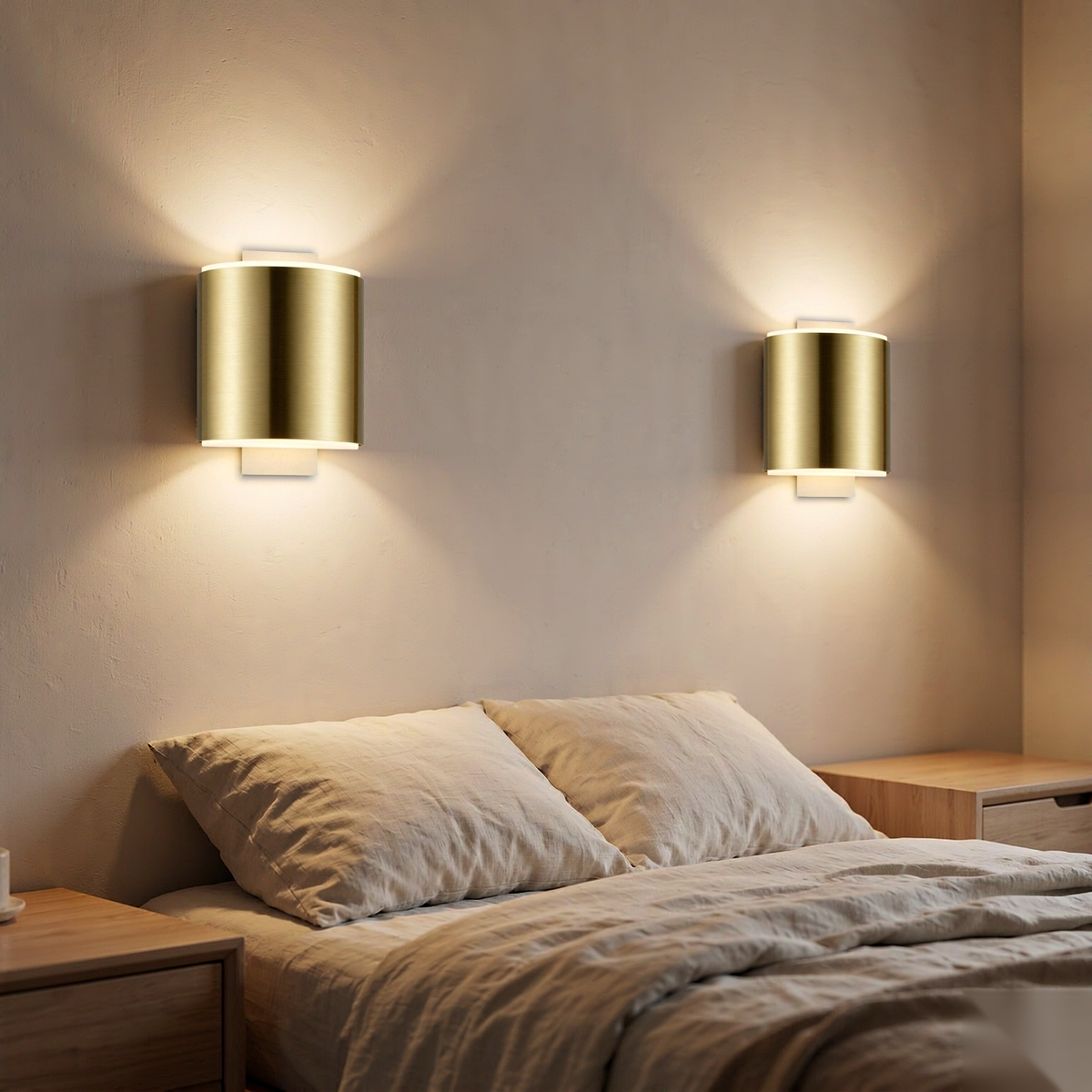 Sola Wireless Wall Sconce — Brushed Brass, Up & Down Wash
